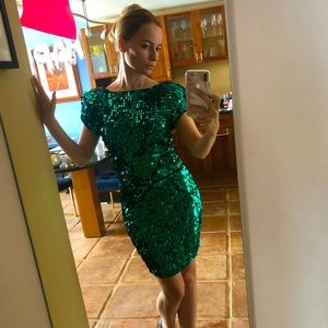 SOLD! French Connection Green Sequin Dress Size 0